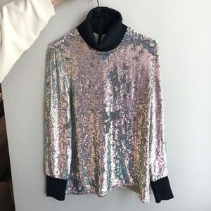 Like New 3.1 PHILLIP LIM Sequined Long Sleeve Top S